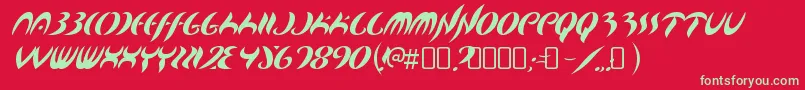 MapofyouRegular Font – Green Fonts on Red Background
