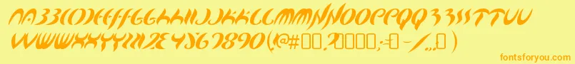 MapofyouRegular Font – Orange Fonts on Yellow Background