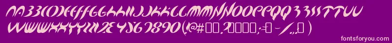 MapofyouRegular-fontti – vaaleanpunaiset fontit violetilla taustalla