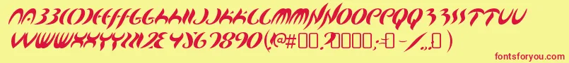 MapofyouRegular Font – Red Fonts on Yellow Background