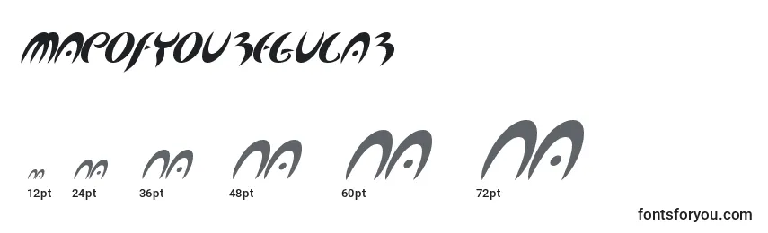 Размеры шрифта MapofyouRegular