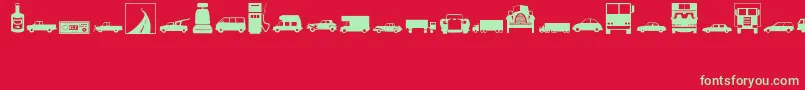 TransportationRegular Font – Green Fonts on Red Background