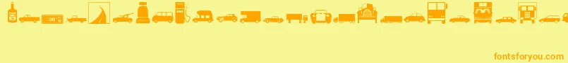 TransportationRegular Font – Orange Fonts on Yellow Background