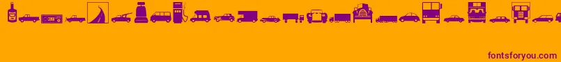 TransportationRegular Font – Purple Fonts on Orange Background