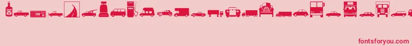 TransportationRegular Font – Red Fonts on Pink Background