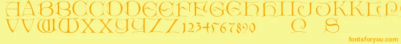 Lightunciale Font – Orange Fonts on Yellow Background