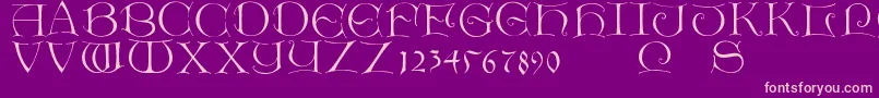 Lightunciale Font – Pink Fonts on Purple Background