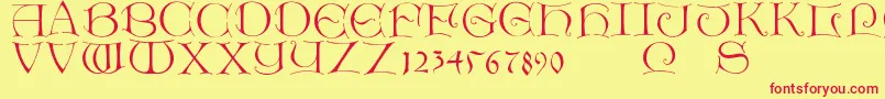 Lightunciale Font – Red Fonts on Yellow Background