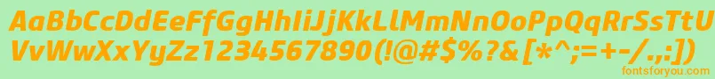 CoreSansM75ExtraboldItalic Font – Orange Fonts on Green Background