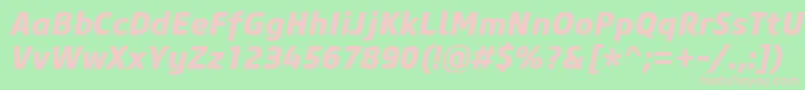 CoreSansM75ExtraboldItalic Font – Pink Fonts on Green Background