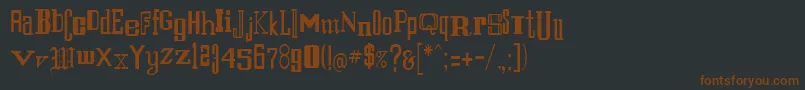Eruption1-fontti – ruskeat fontit mustalla taustalla