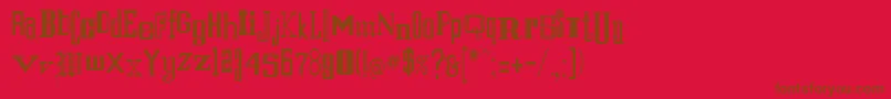 Eruption1 Font – Brown Fonts on Red Background
