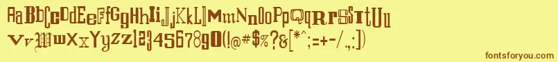 Eruption1 Font – Brown Fonts on Yellow Background