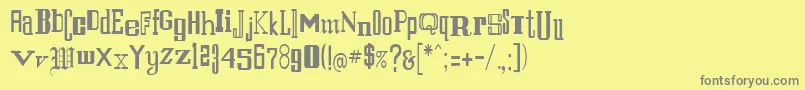 Eruption1 Font – Gray Fonts on Yellow Background