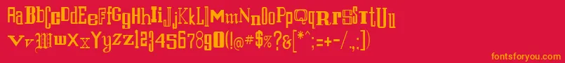 Eruption1 Font – Orange Fonts on Red Background