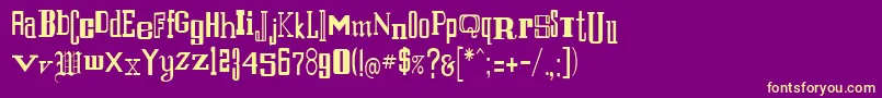 Eruption1 Font – Yellow Fonts on Purple Background