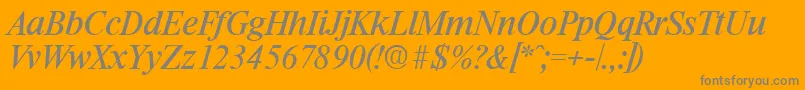 RiccioneSerialRegularitalicDb Font – Gray Fonts on Orange Background