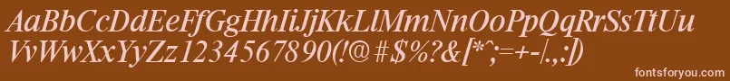 RiccioneSerialRegularitalicDb Font – Pink Fonts on Brown Background