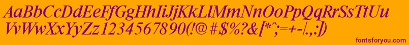 RiccioneSerialRegularitalicDb Font – Purple Fonts on Orange Background