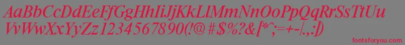 Шрифт RiccioneSerialRegularitalicDb – красные шрифты на сером фоне
