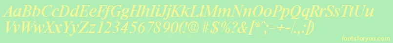 RiccioneSerialRegularitalicDb Font – Yellow Fonts on Green Background