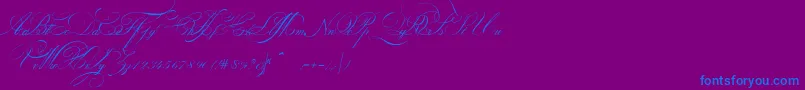 IndentureenglishpenmanPersonalUseDemo Font – Blue Fonts on Purple Background