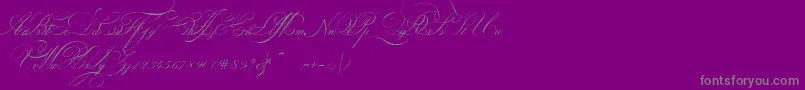 IndentureenglishpenmanPersonalUseDemo-Schriftart – Graue Schriften auf violettem Hintergrund