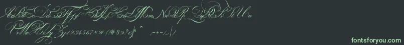 IndentureenglishpenmanPersonalUseDemo Font – Green Fonts on Black Background