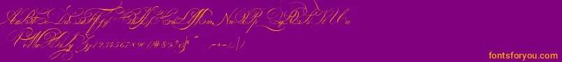 IndentureenglishpenmanPersonalUseDemo Font – Orange Fonts on Purple Background