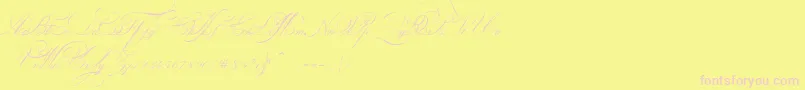IndentureenglishpenmanPersonalUseDemo Font – Pink Fonts on Yellow Background