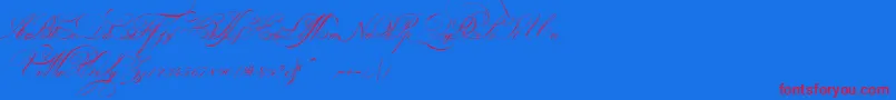 IndentureenglishpenmanPersonalUseDemo-Schriftart – Rote Schriften auf blauem Hintergrund