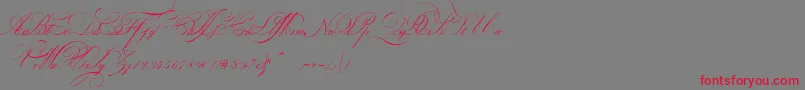IndentureenglishpenmanPersonalUseDemo-Schriftart – Rote Schriften auf grauem Hintergrund