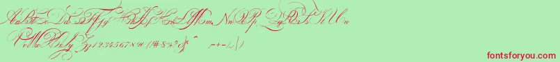 IndentureenglishpenmanPersonalUseDemo Font – Red Fonts on Green Background