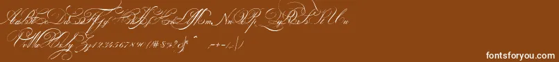 Шрифт IndentureenglishpenmanPersonalUseDemo – белые шрифты на коричневом фоне