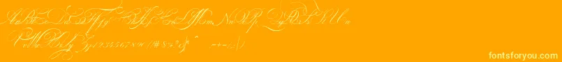 IndentureenglishpenmanPersonalUseDemo Font – Yellow Fonts on Orange Background