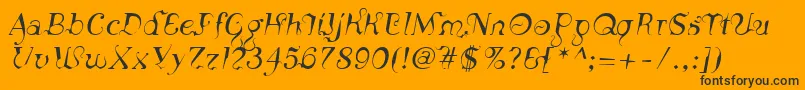 LinotypeSiculaOblique Font – Black Fonts on Orange Background