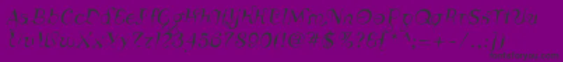フォントLinotypeSiculaOblique – 紫の背景に黒い文字