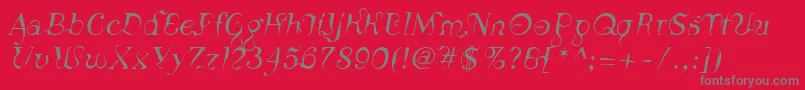 LinotypeSiculaOblique Font – Gray Fonts on Red Background