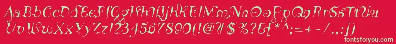 LinotypeSiculaOblique Font – Green Fonts on Red Background