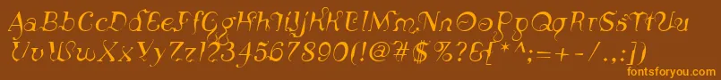 LinotypeSiculaOblique Font – Orange Fonts on Brown Background