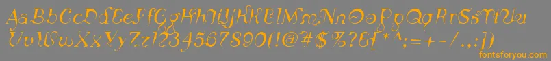 LinotypeSiculaOblique Font – Orange Fonts on Gray Background