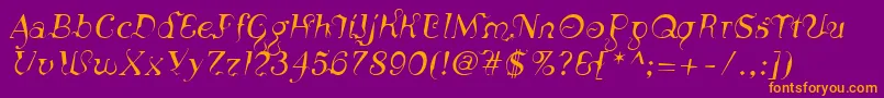 LinotypeSiculaOblique Font – Orange Fonts on Purple Background