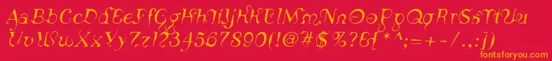 LinotypeSiculaOblique Font – Orange Fonts on Red Background