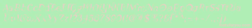 LinotypeSiculaOblique Font – Pink Fonts on Green Background