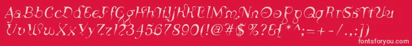 LinotypeSiculaOblique-Schriftart – Rosa Schriften auf rotem Hintergrund