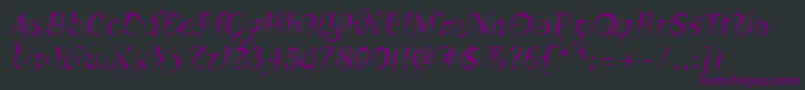 LinotypeSiculaOblique Font – Purple Fonts on Black Background