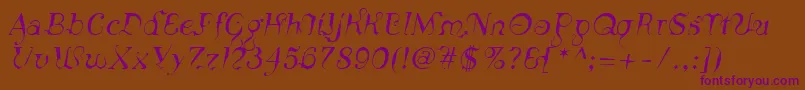 LinotypeSiculaOblique Font – Purple Fonts on Brown Background