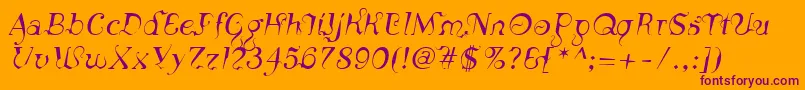 LinotypeSiculaOblique Font – Purple Fonts on Orange Background