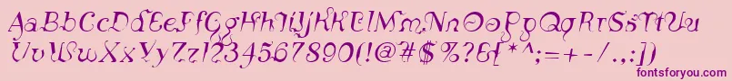 LinotypeSiculaOblique Font – Purple Fonts on Pink Background