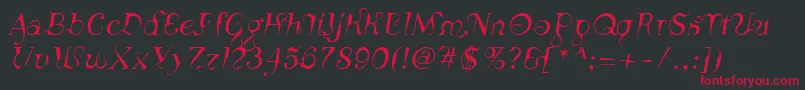 LinotypeSiculaOblique-Schriftart – Rote Schriften auf schwarzem Hintergrund